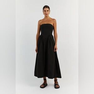 Dissh - hyland black strapless midi dress